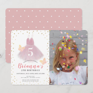 Tutu Ballerina Pink & White Girl Foto van Birthday Kaart