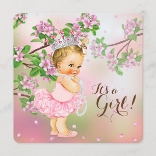 Tutu Cherry Blossom Pearl Baby shower Kaart