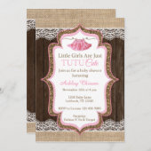 Tutu Cute Baby shower Invitation Kaart (Voorkant / Achterkant)