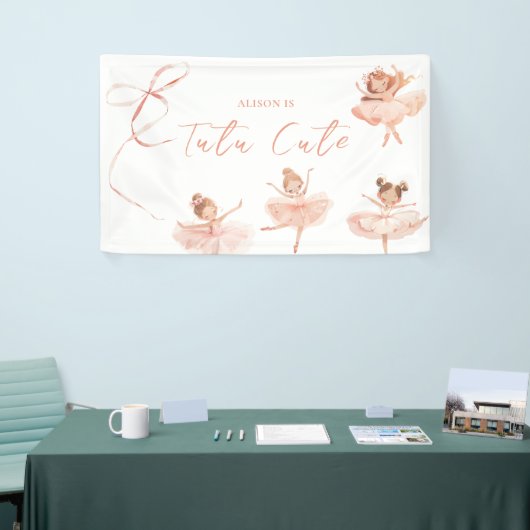 Tutu Cute Ballerina Verjaardag Spandoek (Beurs)