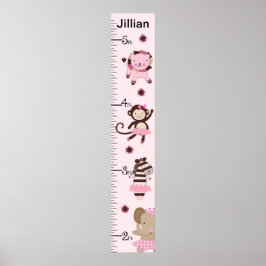 Tutu Cute Ballet Animals Growth Chart Keep at 8x44 Poster