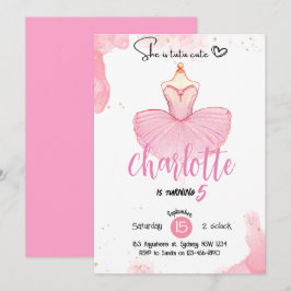 Tutu cute ballet verjaardagsuitnodiging kaart