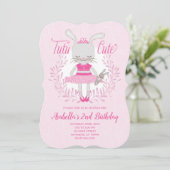 Tutu Cute Bunny Invitation Anniversaire (Debout devant)