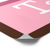 Tutu Cute Elephant Lettre & Nom Poster d'Art Mur (Coin)