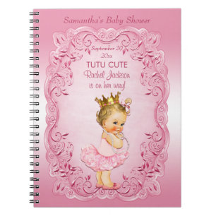 Tutu Cute Pink Princess Baby shower Guestbook Notitieboek