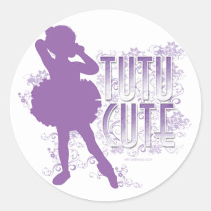 Tutu Cute (Violet) Ronde Sticker