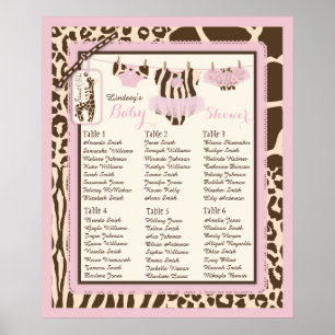 Tutu Diapers Giraffe Baby shower Poster
