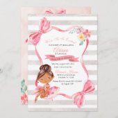 Tutu Excitée Ballerina Invitation Anniversaire (Devant / Derrière)