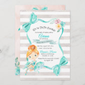 Tutu Excitée Ballerina Invitation Anniversaire (Devant / Derrière)