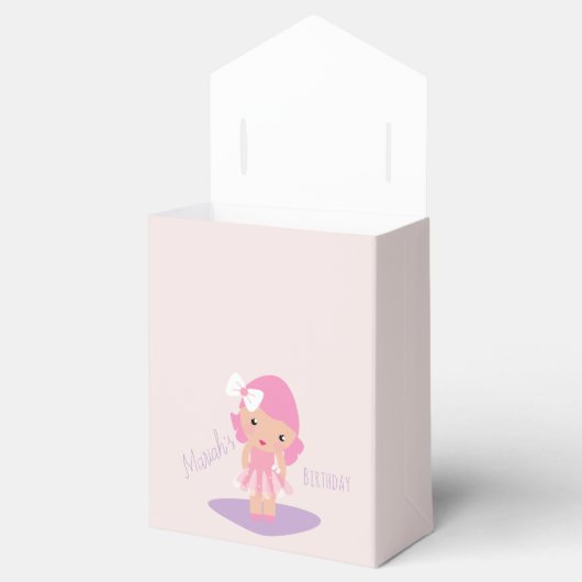 Tutu Girl's Birthday Ballerinas Roze Cartoon Favo Bedankdoosjes (Geopend)
