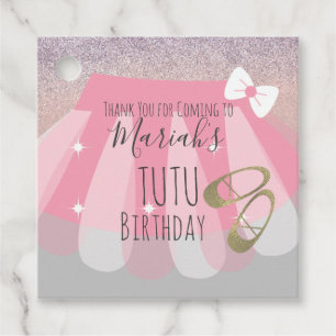 Tutu Girl's Birthday Party Pink Bedankt Bedankjes Labels