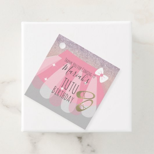 Tutu Girl's Birthday Party Pink Bedankt Bedankjes Labels (In situ)