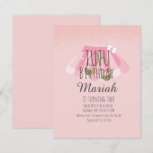 Tutu Girl's Birthday Pink Faux Glitter Ballerina Kaart (Voorkant / Achterkant)