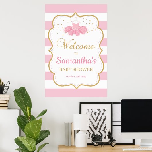 Tutu jurk baby shower welkom 24x36 poster (Thuiskantoor)