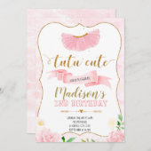 Tutu leuke verjaardagsfeestje uitnodiging (Voorkant / Achterkant)