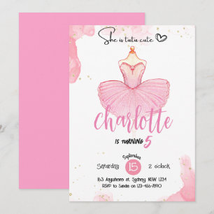 tutu mignon Invitation d'anniversaire de Ballet