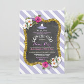 Tutu mignon violet Lilac Baby shower Invitation (Debout devant)