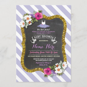 Tutu mignon violet Lilac Baby shower Invitation
