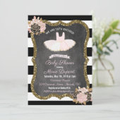 Tutu Opgewonden Tutu Baby shower Uitnodiging (Staand voorkant)