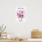 Tutu Piggy 1er Anniversaire Poster personnalisé (Cuisine)