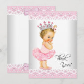 Tutu Prinses Baby Shower Bedankt (Voorkant / Achterkant)