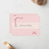 Tutu rose Merci personnalisé / Carte pour notes (Devant/Arrière en situation)
