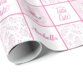 Tutu Schattige Bunny gepersonaliseerd Cadeaupapier (Rol Hoek)