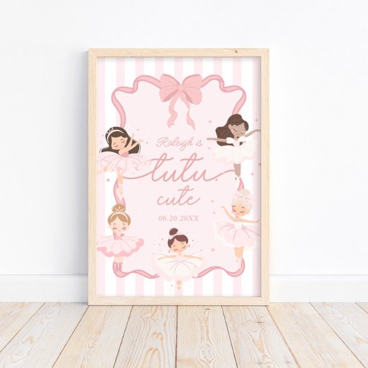 Tutu Schattigee meisjes '2e ballerina verjaardag w Poster