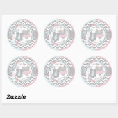 Tutu & Stropdas Chevron Print Geslacht onthullen B Ronde Sticker (Vel)