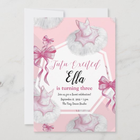 Tutu Sweet Birthday Invitation Card (Devant)