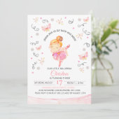 Tutu's en Twirls Ballerina Birthday Uitnodiging (Staand voorkant)