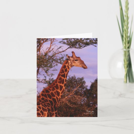 Tutwa, Giraffe en Tetswana, Carte à Note (Devant)