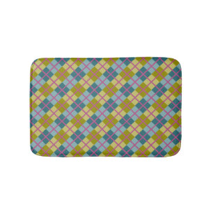 Tuurblauw Goud Geel Magenta Patroon Badmat