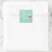 Tuurblauwe Elegante Dank je wel met hart Sticker (Tas)