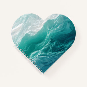 Tuurblauwe Oceaangolven Abstracte Droom Notitieboek