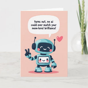 Tuurblauwe Robot Moederdagkaart Kaart