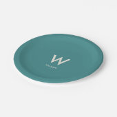 Tuurlijk Monogram Persoonlijk Feest Papieren Bordje (Gekanteld)