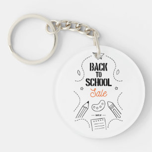Tuurlijk typografie-ontwerp voor terug naar school sleutelhanger