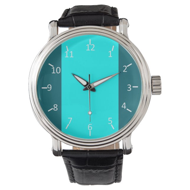 Tuurquoise en Aqua Pak Horloge (Voorkant)