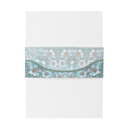 Tuurwit Bloem Uitnodigingen Wikkel (Achterkant Voorbeeld)