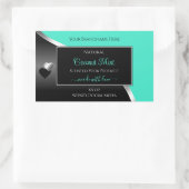 Tuurzwart gegolfde zilveren grappige hartjes produ rechthoekige sticker (Tas)