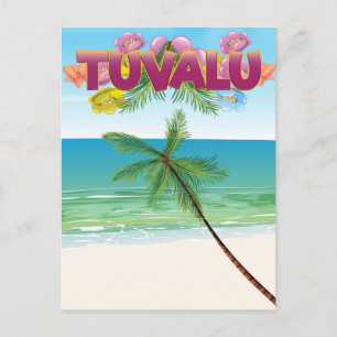 Tuvalu-eiland-reisposter Briefkaart