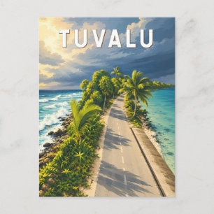Tuvalu Illustratie Reis Kunst Vintage Briefkaart