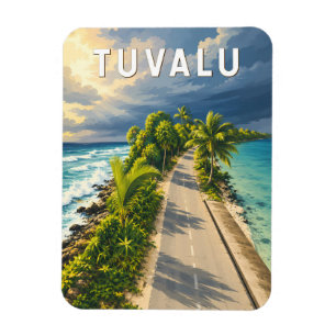 Tuvalu Illustratie Reis Kunst Vintage Magneet