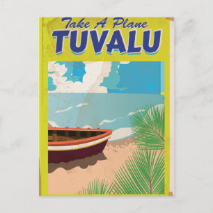 Tuvalu Vintage Reisposter Briefkaart