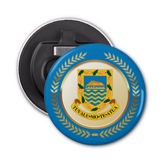 Tuvalu-wapenschild Button Flesopener (Voorkant)