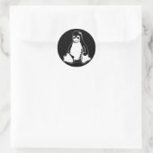 Tux Black Ronde Sticker (Tas)