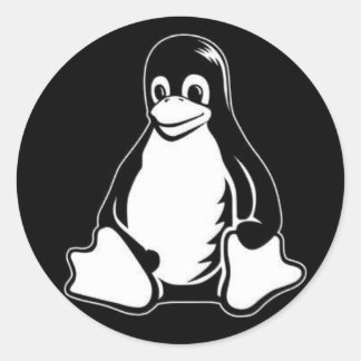 Tux Black Ronde Sticker