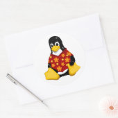 Tux décontracté - grands autocollants ronds (Enveloppe)