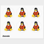 Tux décontracté - grands autocollants ronds (Feuille)